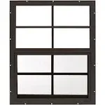 Shed Window 18" W x 23" H, Flush Mount Brown for Sheds, Playhouses, and Chicken Coops 1 PK (W1823BR-BX1)