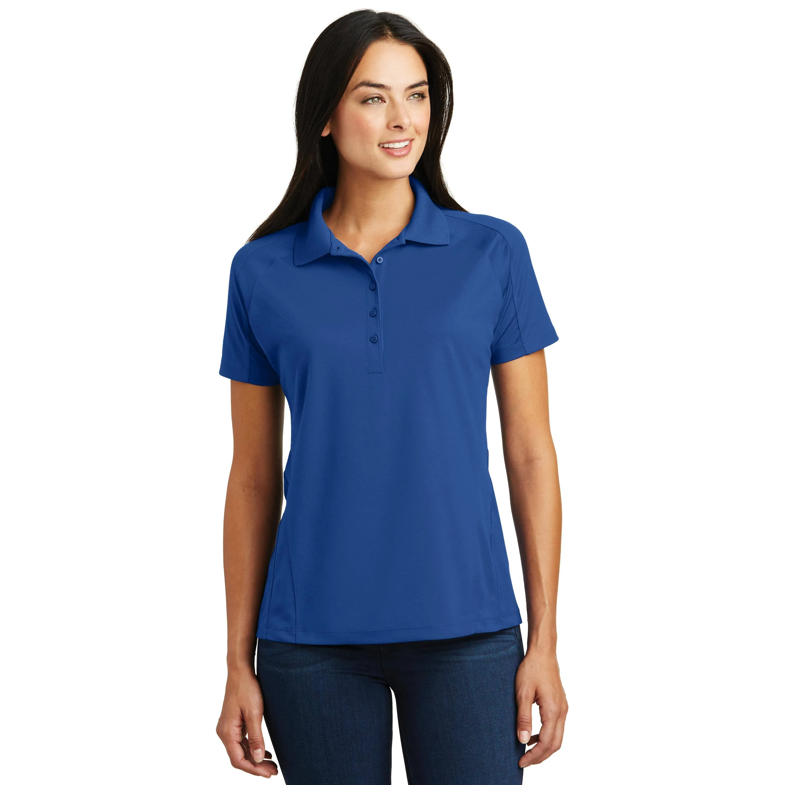 Sport-Tek L474 Ladies Dri-Mesh Pro Polo - Black