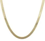 Floreo 10K Yellow Gold 3mm Super Flexible Silky Herringbone Chain Necklace