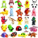 24 Pcs Wind Up Toys Assorted Animals Bulk Flipping Walking Jumping Clockwork Toy,Wind Up Animal Party Favors Toy for Birthday Birthday Party Favors,Classroom Prizes,Treasure Box