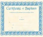 Baptism Certificate (Pk of 6) - Parchment