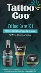 Tattoo Goo Aftercare Kit Includes Antimicrobial Soap, Balm, and Lotion, Tattoo Care for Color Enhancement + Quick Healing - Vegan, Cruelty-Free, Petroleum-Free (3 Piece Set) 