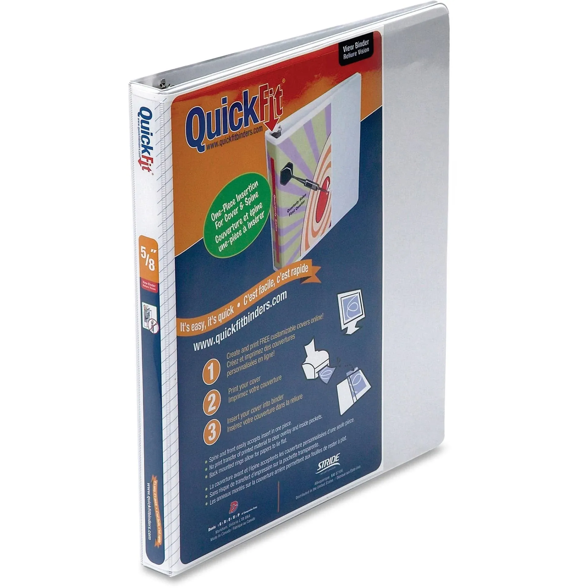 QuickFit Standard Ring Binders (STW87000), White, 5/8 Inch