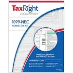 2024 TaxRight 1099-NEC Tax Kit (4-Part) | 15 Recipients |Self-Seal Envelopes | Software