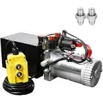 DC House 12V Hydraulic Pump Hydraulic Power Unit Electric Dump Trailer Power Unit (Double Acting 6 quart)