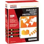 Office Werks 1000 Sheet Protectors, 8.5 X 11 Inch Clear Page for 3 Ring Binde...