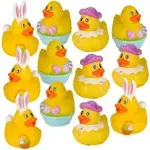 Tribello Easter Rubber Ducks Toys 12 Easter Bunny Rubber Ducky (2 inch) Easter ...