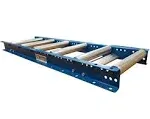 Light-Duty Gravity Conveyor with 1.5" Diameter Galvanized Steel Rollers, 12" Wide by 3' Long Steel Frame & 6" Centers, Durability & Versatility in Warehouses, Factories, & DIY Projects