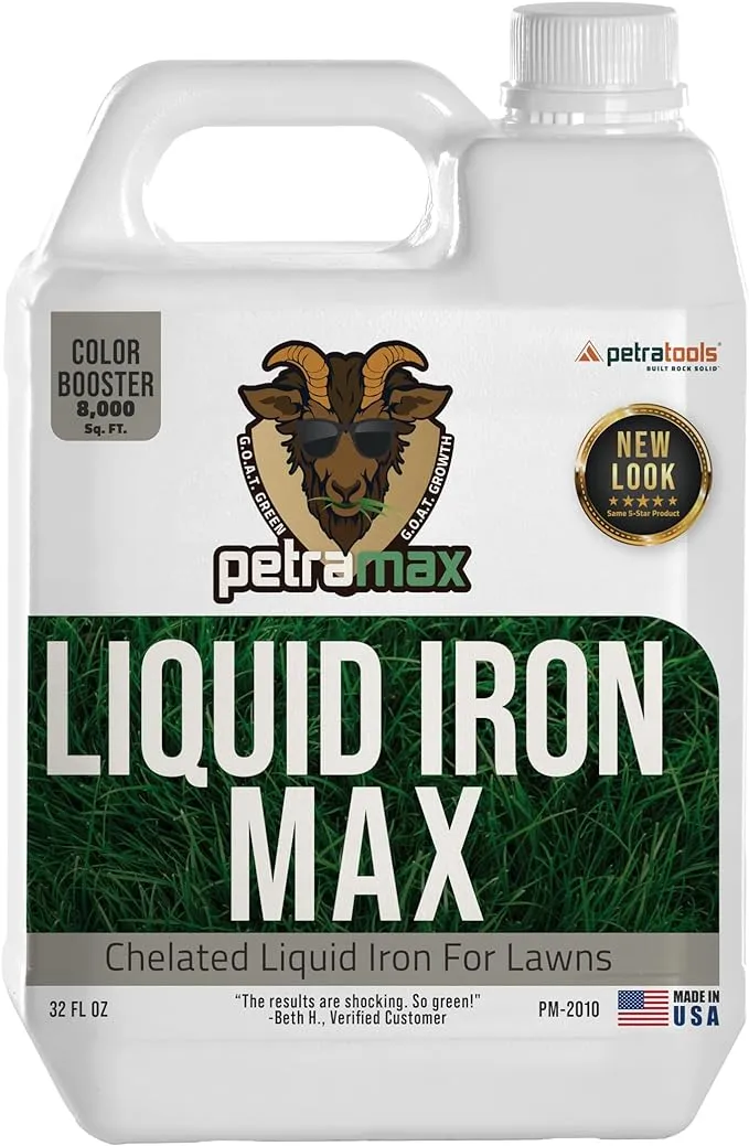 PetraTools Liquid Iron for Lawns - Chelated Iron (32 oz)