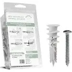 Mortice and Tenon Premium Splitting Self-Drilling Drywall Anchors and Screws Kit