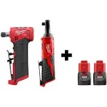 Milwaukee Cordless Ratchet 3/8&#034; 12V Li-Ion Compact Low-Profile w/ 2.0 Ah Battery