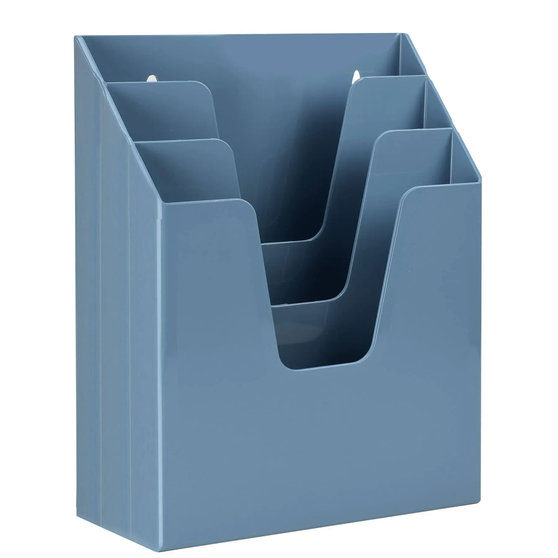 Acrimet Vertical Triple File Folder Organizer (Solid Blue Color)