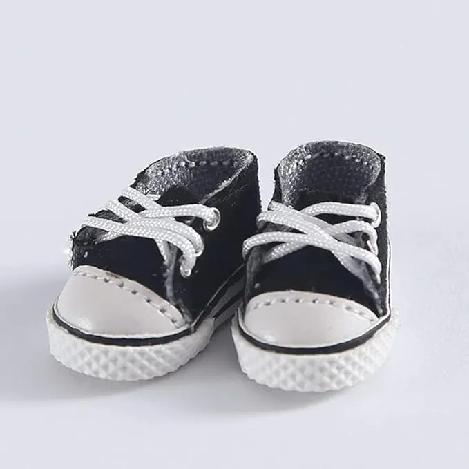 BJD Doll Shoes Casual Shoes for OB11,GSC,Molly,Holala,1/12bjd Shoes Doll Toy Accessories (Black)