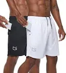 G Gradual Men&#039;s 7&#034; Workout Running Shorts Quick X-Large, 2 Pack: Black/White 