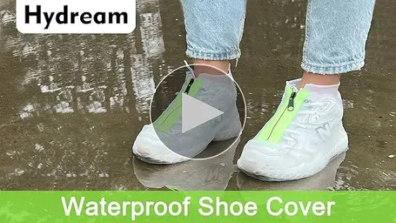 Hydream Silicone Shoe Cover Waterproof, Reusable Boot Shoes Covers with Zipper,Non Slip Rain Snow Bowling Travel Indoor Outdoor Overshoe Rubber