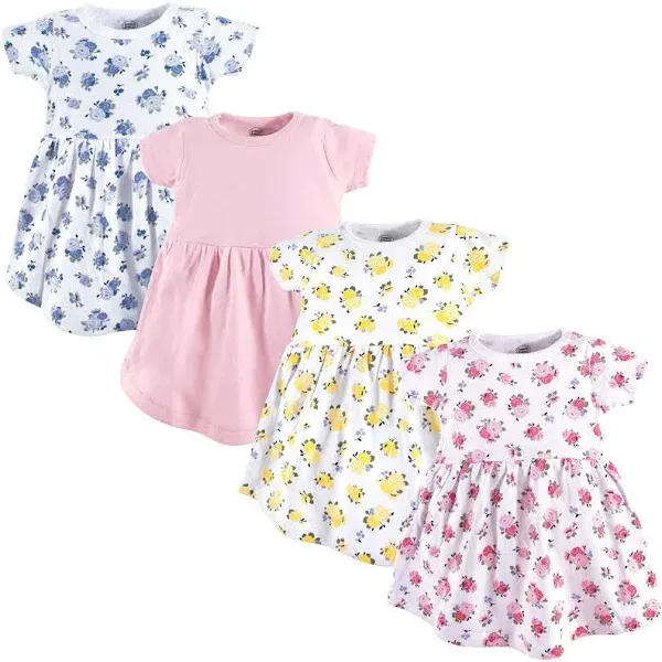 Luvable Friends Baby Cotton Dress 4-Pack Floral 9-12 Months