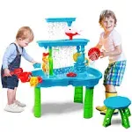 Water Table Toys for Toddlers,3-Tie<wbr/>r Band Rain Showers Splash Pond Sensory Wa...