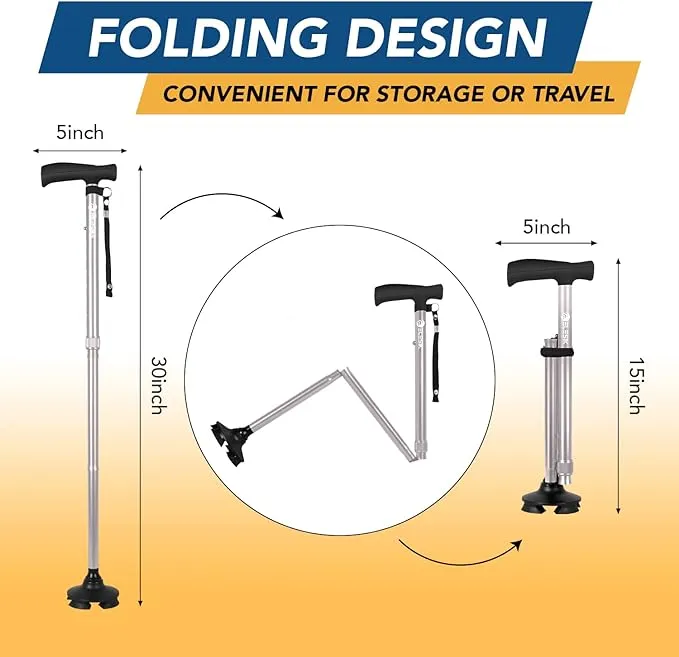 Walking Cane - Folding Canes for Women for Stability Adjustable Canes for Sen...