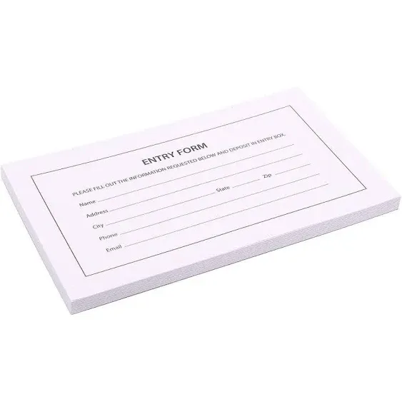 BLUE PANDA 1000 Entry Forms - 10 Pads with 100 Sheets Per Pad - Entry Cards for Contests, Raffles, Ballots, Drawings, 6.2 x 3.7 Inches