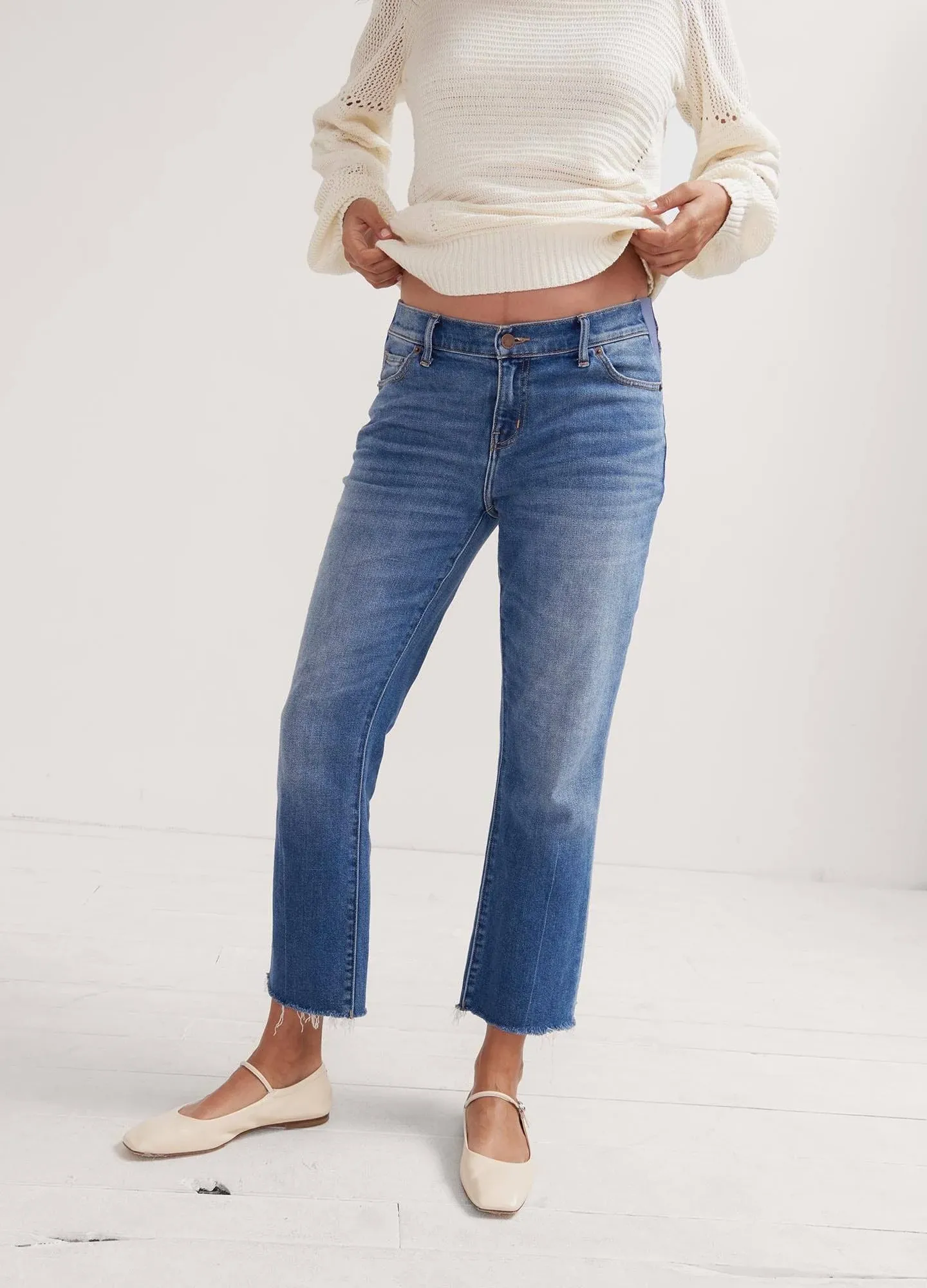 HATCH Collection | Maternity The Crop Jeans | Under The Belly Fit | Cotton Denim for Mom | Extended Sizing