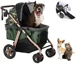 HPZ Pet Rover Titan-HD Premium Super-Sized Dog/Cat/Pet Stroller SUV Travel Carriage/w Access Ramp/100Lbs Capacity/Pumpless Rubber Wheels/Aluminum