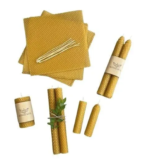 Beeswax Candle Making Kit (8.44” x 8.36” x 1.25”) - Candle Making Supplies for Kids &amp; Adults - Candle DIY Kit for Easy &amp; Fun Activities - All Natural