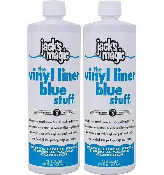 Jack's Magic - JMBLUEVINYL032 - The Vinyl Liner Blue Stuff® - Sequestrant for Vinyl Liner Pools - 1 qt. per 10,000 gal (32 oz.)