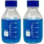 Karter Scientific 500ml Glass Round Media Storage Bottles with GL45 Screw Cap, Borosilicate Glass, 251M8 (Pack of 2)