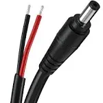 Dc Power Pigtail Cable16awg Dc Barrel Plug Connector 2.1mm X 5.5mm Dc Male Plug 