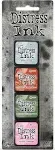 Tim Holtz Distress Mini Ink Pads 4/Pkg #16 Crackling Campfire, Kitsch Flamingo