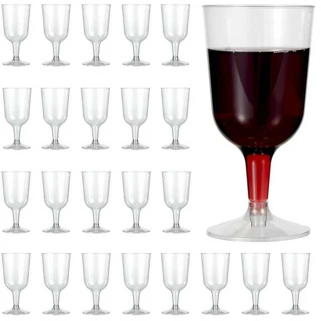 48 Pack Reusable Plastic Wine Glasses