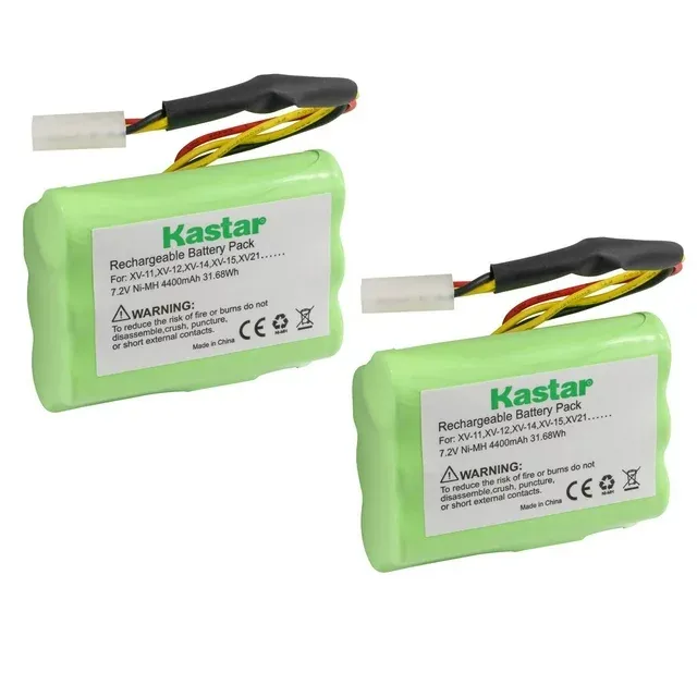 Kastar XV11 Battery (2 Pack), Ni-MH 7.2V 4400mAh, Replacement for Neato XV-11 XV-12 XV-14 XV-15 XV-21 XV-25, XV Essential, XV Signature Pro Robotic Vacuum Cleaners Neato Battery 945-0005 2