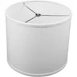 FenchelShades.com 12" Top Diameter x 12" Bottom Diameter 10" Height Fabric Drum Lampshade Spider Attachment (Linen White)