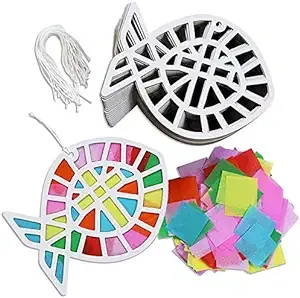 DIY Tissue Paper Fish Suncatcher (Bag of 24 Pieces) by Bulk Toy Store