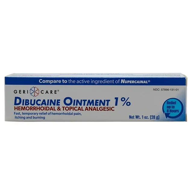 GeriCare Dibucaine Hemorroid Ointment 1% | Hemorroidal & Topical Analgesic (1oz)