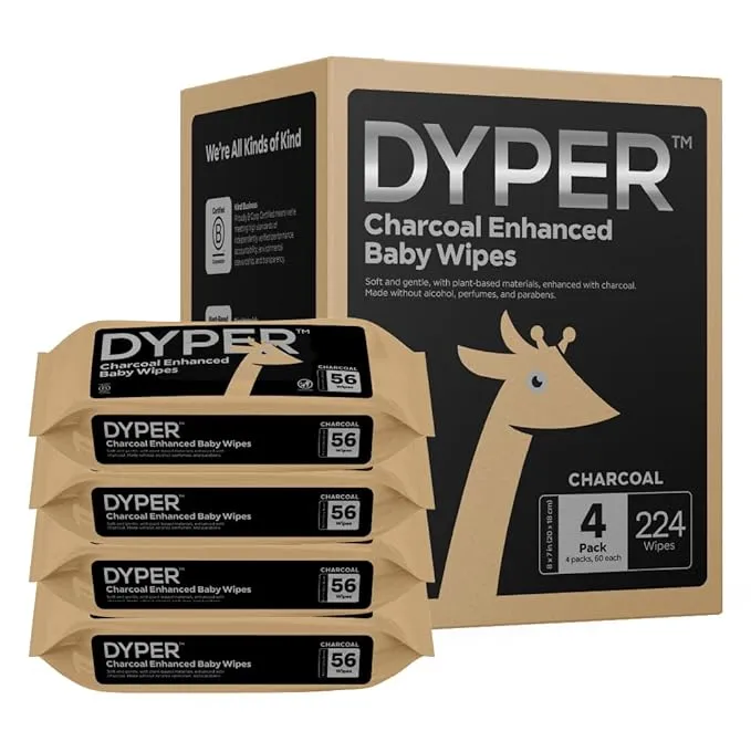 Dyper Charcoal Enhanced Baby Wipes