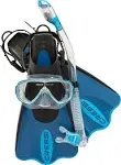 Cressi Light Weight Premium Travel Snorkel Set for All Ages- Adjustable Fins + Silicone Mask + Dry Snorkel - Palau SAF Set: Made in Italy