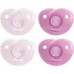 Philips AVENT Soothie Heart Pacifier, 0-3 Months, Pink/Light Pink, 4 Pack, ‎SCF099/42