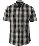 Gioberti Men's Plaid Short Sleeve Shirt, Size: Large, Black