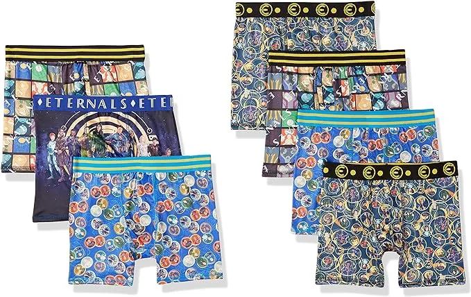 Marvel Boys' Avengers Boxer Briefs with Assorted Hero Prints Including Iron Man, Hulk, Thor & More in Size 4, 6, 8, 10, 12