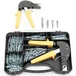 Home Master Hardware Hollow Wall Anchors Setting Tool Kit, Heavy Duty Anchor Gun with 72 Pcs Molly Bolts, Hollow Drive Wall Drywall Anchor Screws