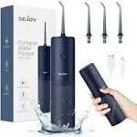 Sejoy Portable Water Flosser, Cordless Teeth Cleaner, 1900 Times/Min Pulse Rate Rechargeable Teeth Cleaner, 3 Modes with 140ml Tank, Navy Blue