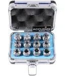 Accusize Industrial Tools 12 Pc Er-20 Collet Set, Size from 1/16'' up to 1/2'' in Fitted Strong Alunimum Box, 0223-0799