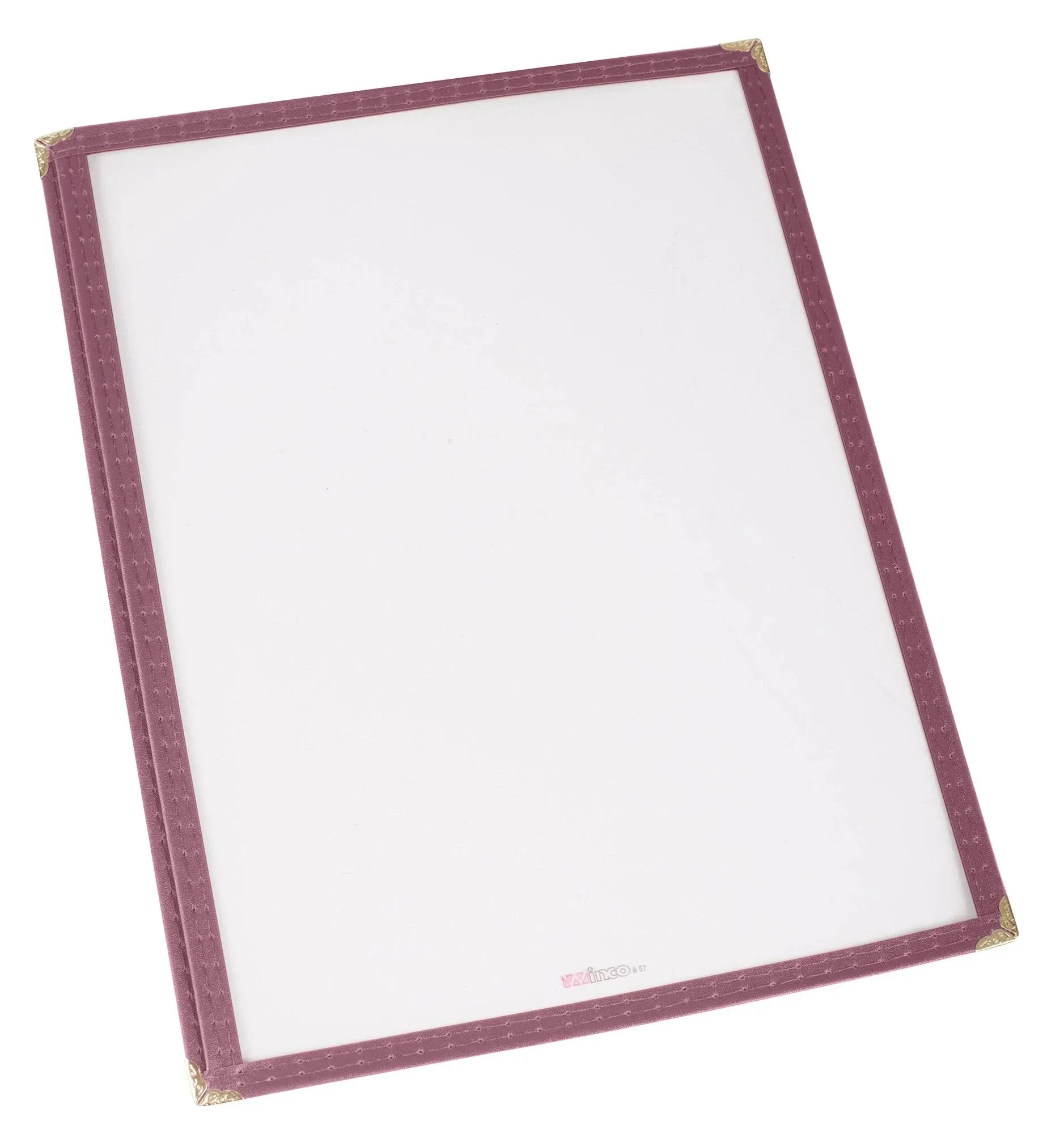 PMC-9U Winco 8-1/2" x 11" Burgundy Single Menu Cover