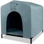 Floppy Dawg Just Chillin’ Portable Dog House. Elevated Pet Shelter for Indoor and Outdoor Use. Made of Water Resistant Breathable Oxford Fabric. Easy to Assemble and Lightweight. 33"L x 29"W x 32"H