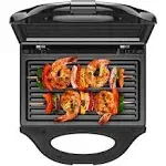 Chefman Portable Countertop Sandwich Grill & Panini Press, Non-Stick, Locking Lid - Black, New