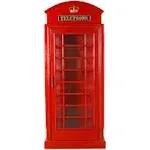 Design Toscano NE36832 British Telephone Booth Display Cabinet, Red Small