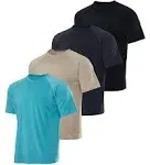 Real Essentials 4 Pack: Mens Short Sleeve Rash Guard Shirt Quick Dry UPF 50+ Sun Protection Swim (Available in Big & Tall)