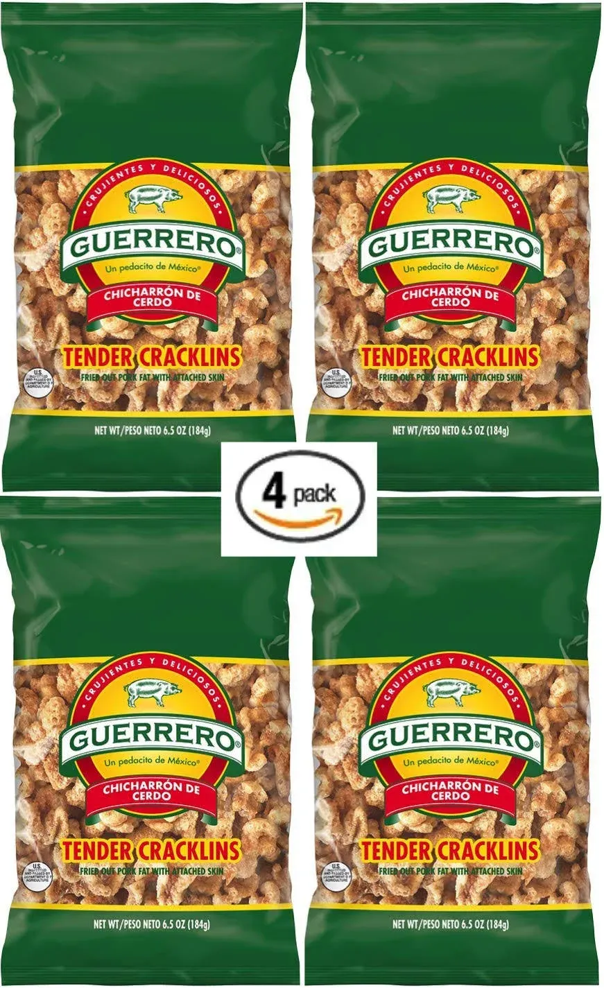 Tortillas Guerrero Tender Cracklins, 6.5 Ounce - 4 Packs