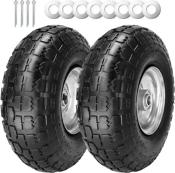 SIMEIQI 10" Pneumatic Air Filled Heavy-Duty Replacement Tire and Wheel with 5/8 ...